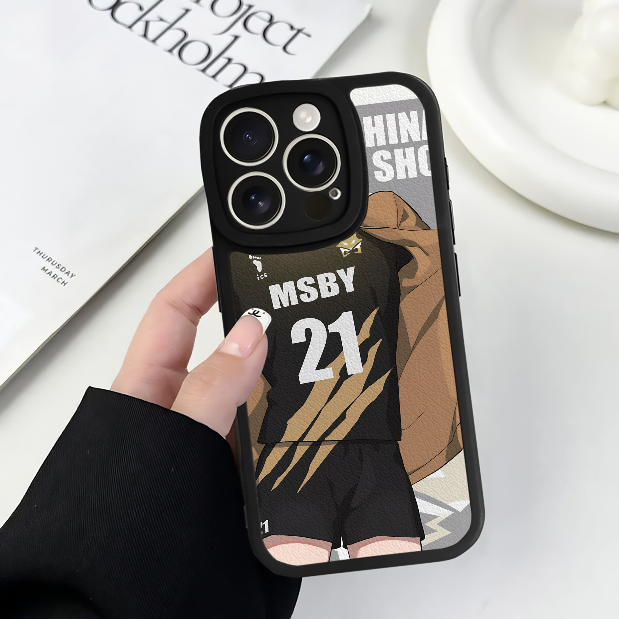 （画像用） ハイキュー!! Haikyu!! 【iPhone 16シリーズ対応】シリコンスマホケース（レザー調） 材質：シリコン